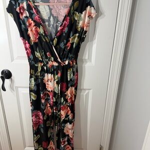 Caution To The Wind by Anthropologie Floral jumpsuit size Small